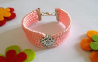 Pulsera cola de raton con entrepieza flor